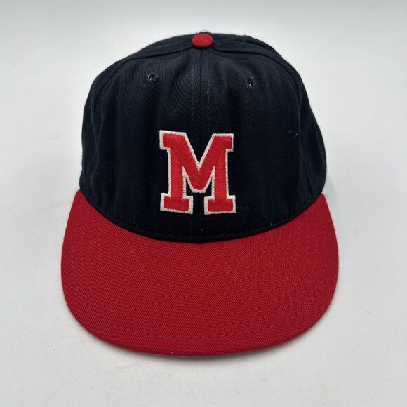 VTG 90s Ole Miss Rebels Pro Line NCAA Fitted Wool Sports Hat Baseball Cap 7 5/8 - Picture 1 of 6